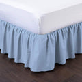 Ruffled Bed Skirt (King, Light Blue Color) 12 Inch Drop Dust Ruffle with Platform, 100% Cotton 800 Thread Count Fabric - Dust Ruffle Bedskirt for Easy Fitting and Easy Care