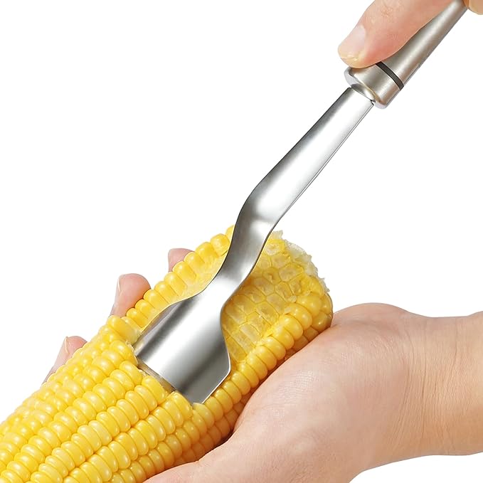 iziusy Corn Peeler Corn Cob Remover, Stainless Steel Corn Stripper Tool, Heavy Duty Kitchen Gadget for Removing Corn Kernels from Cobs