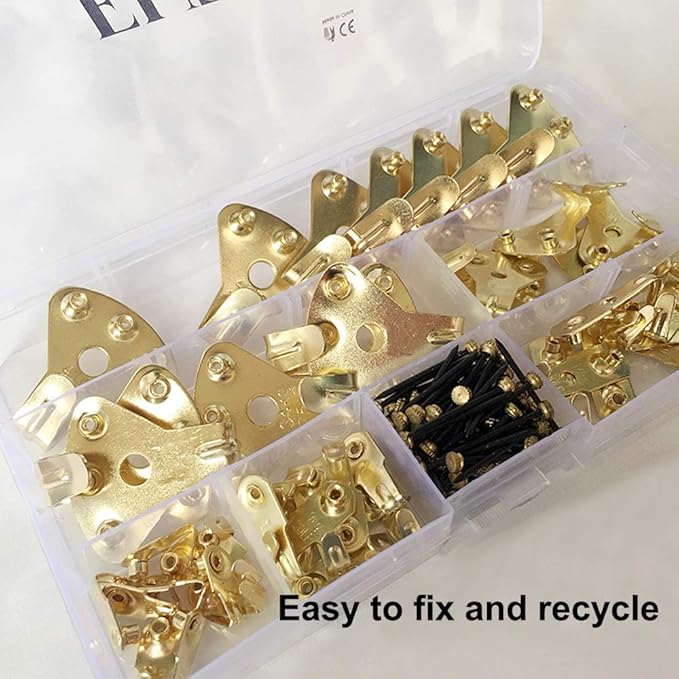 125 Pcs Heavy Duty Picture Hanging Kit With Nails for Wooden/Drywall - Professional Hangers for Canvas, Office Pictures, Clock, House Decoration - Holds 10-100 lbs