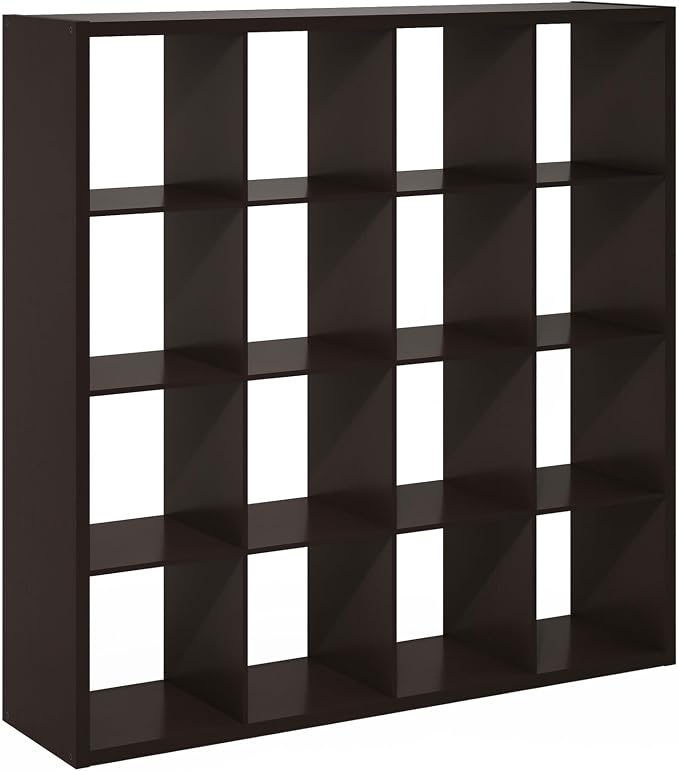 Furinno Cubicle Book Shelf, 16-Cube Bookshelf, Extra Thick Frame Reversible