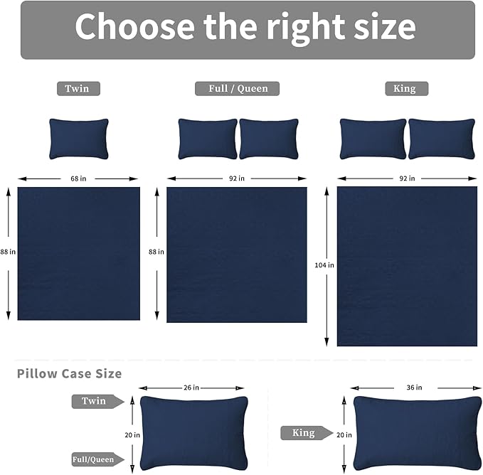 Easy-Going Twin Size Reversible Quilt Set with 1 Quilt and 1 Pillow Sham, Soft Bed Quilt Cover, Water Resistant Lightweight Microfiber Bedspread, Stain Resistant, Damask-Dark Blue/Light Blue