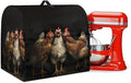 Funny Rooster 3D Print Stand Mixer Covers Kitchen Aid Mixer Cover Mixer Dust Cover with Pockets and Handle Kitchen Accessories Mixer Covers Black