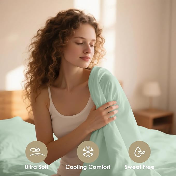 Silky Soft Queen Size Sheet Set - Luxury 4 Piece Breathable Cooling Sheets for Queen Size Bed, 16" Deep Pocket Easy Care Wrinkle Free Bedding Sheet and Pillowcase Set, Sage Green