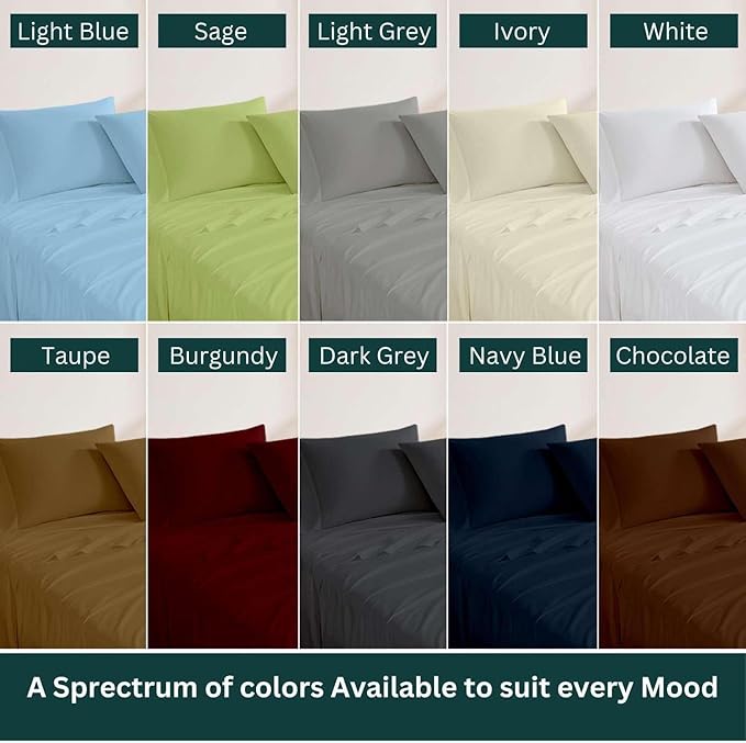 NON Sticky cotton Queen Size Sleeper Sofa Sheets, 4 Piece Egyptian Cotton Bed Sheet Set for Sofa Bed, 6" Deep Pocket Fitted Sheet for Pull Out Couch Mattress, 60" x 75", Sage Stripe, Soft & Breathable