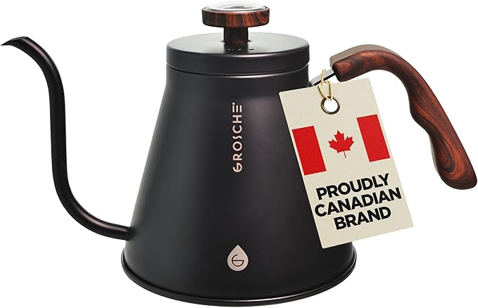 GROSCHE Marrakesh Gooseneck Pour Over Kettle Stovetop - 34 fl. oz (Black)