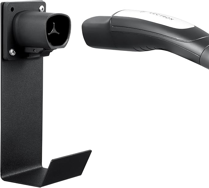 Lectron Tesla NACS Electric Vehicle Charger Nozzle Holster Dock & J-Hook for Cable Management - Tesla Charger Cord Organizer Compatible with Mobile Connector & Wall Connector