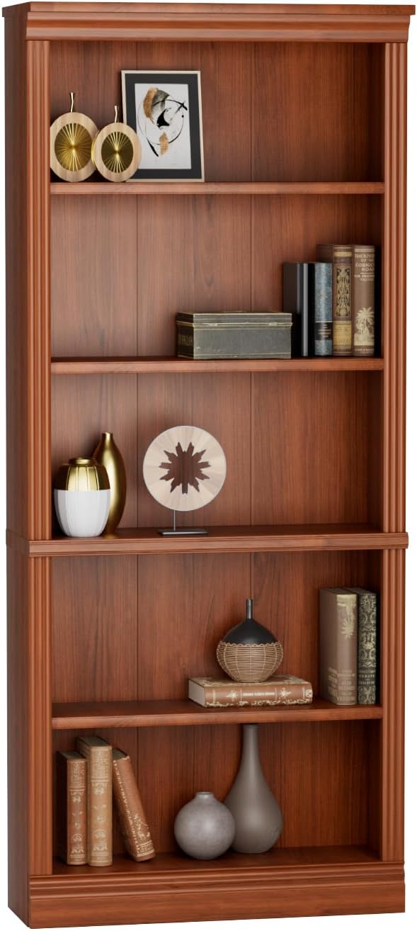 Furniwell Bookcase Bookshelves, 5-Shelf Tall Bookcase 71" Wood Open Display