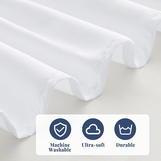 Twin Bed Skirt, Elastic Wrap Around Bed Skirt Twin Size, Bed Skirts for Adjustable Bed, Easy Fit with 18" Drop Length Tailored Drop Dust Ruffle (White)