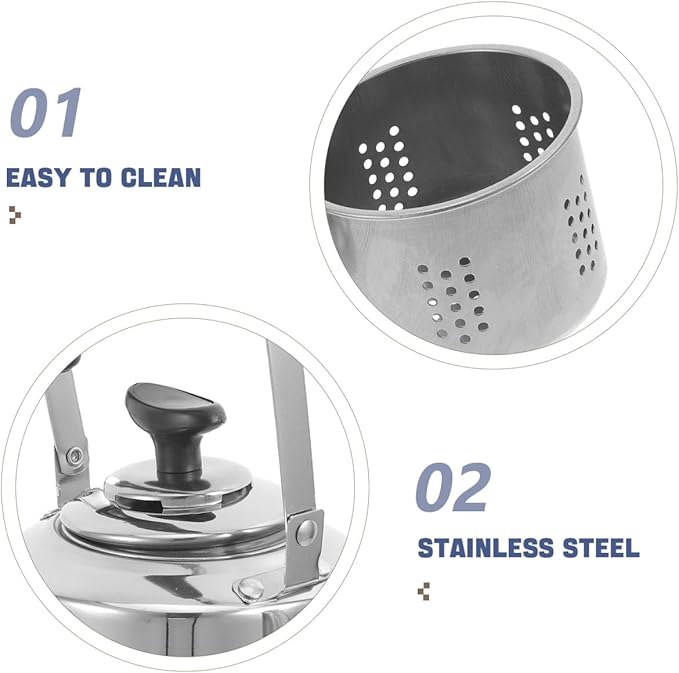 Luxshiny Whistling Tea Kettle Stainless Steel Water Boiling Kettle 1 Liter Portable Teapot with Wrapped Handle Loud Sounding Stovetop Tea for Home Camping Restaurant