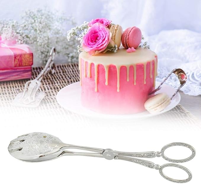 Serving Tongs 9.1in Zinc Alloy Non-Slip Silver Finish