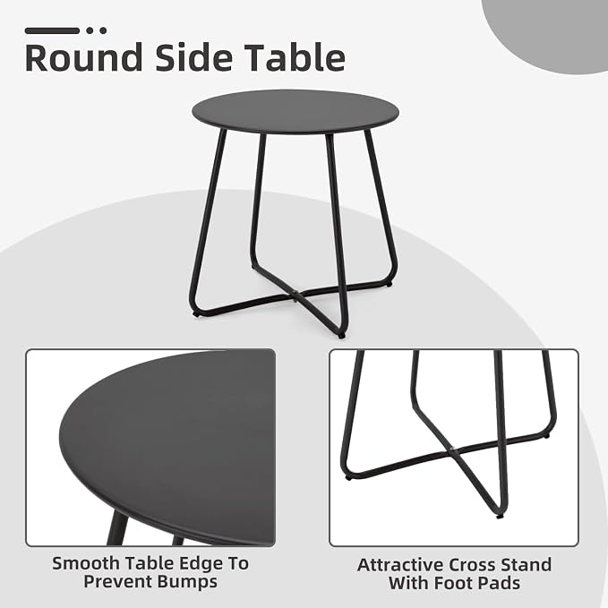 MELLCOM 3 Piece Patio Set, Small Patio Furniture Set