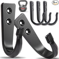 5 Large Size Heavy Duty Wall Hooks, Coat Hooks for Hanging Pans, Backpacks, Coats, Garage Items (Black)