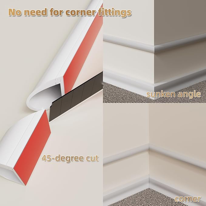 78" Side Open One Cord Hider (<1/4") for Wall Mounted Tv,Silicone Flexible Cable Cover to Hide Conceal Cords Along Wall,Wire Raceway Management Cable Concealer Channel,Electric Cord Organizer,White