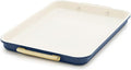 GreenPan Bakeware 13"x18" Half Baking Sheet Pan, Ceramic Nonstick Baking Pan, PFAS & BPA Free, Gold Handles, Durable Steel, Versatile & Space Saving Ovenware, Freezer to Oven Dish, Oxford Blue