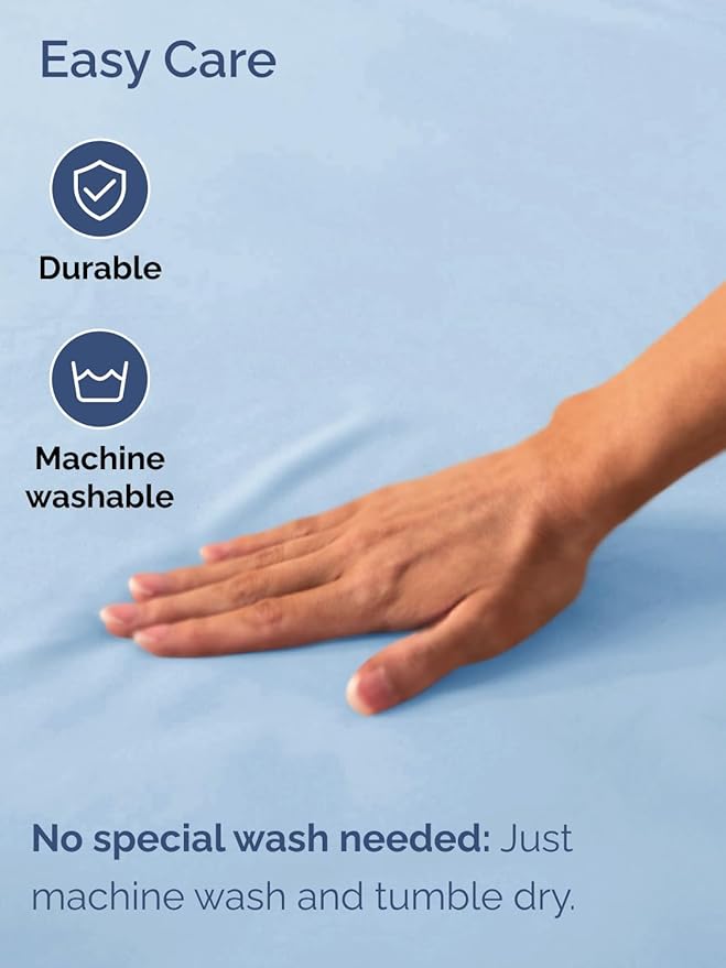 Extra Deep Full Fitted Sheet - Hotel Luxury Single Fitted Sheet Only - Easily Fits 18 inch to 24 inch Mattress - Ultra Soft, Wrinkle & Fade Free w/Extra Deep Pockets - Breathable & Comfy - Light Blue