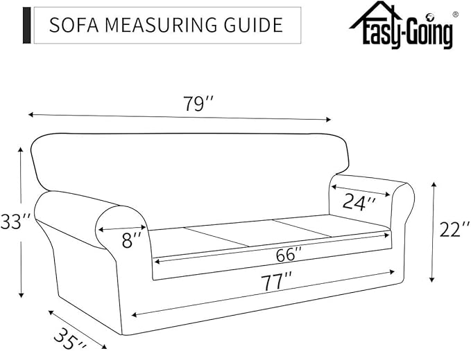 Easy-Going Sofa Slipcover Waterproof Couch Cover for 3 Cushion Couch Sofa Cover Furniture Protector Cover Pets Covers Washable Non-Slip Fabric Pets Kids Children Dog Cat (Sofa, Brown)