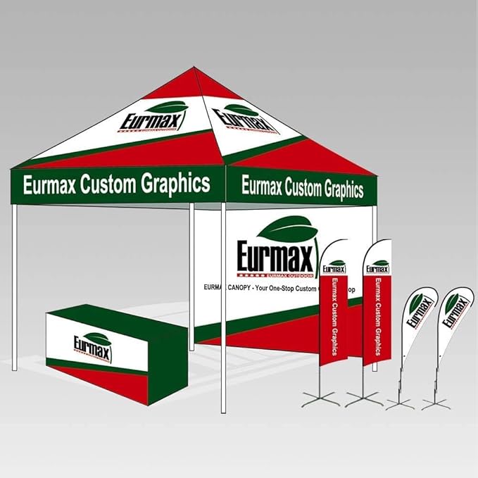 Eurmax USA 5x5ft Pop Up Canopy, Commercial Instant Tent for Outdoor Events, Patented No-Tip Rolling Storage Bag with 4 Sandbags, UV & Water Resistant, Heavy Duty Portable Shelter Gazebo,Green