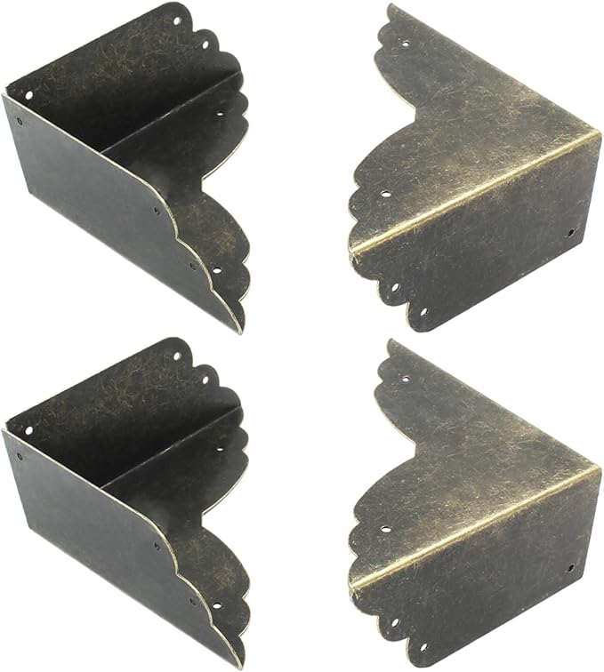 Bivethoi 8 Packs Bronze Box Corner Protectors, Edge Cover Safety Guard