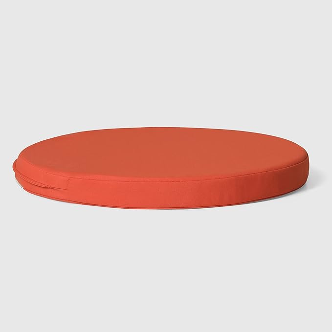 WestinTrends Solace Outdoor Patio Kitchen Dining Chair Round Seat Cushions Set of 4, 16 x 16, Orange