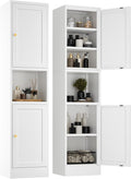 YAUWOH 2-Door Metal Storage Cabinet, Tall Slim Pantry Organizer