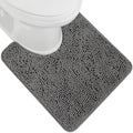 GORILLA GRIP Plush Absorbent Shaggy Chenille Bath Rug Mat for Oval Toilet Base with Rubber Backing, Machine Washable Rugs, Soft Microfiber Contour Mats for Toilets, Bathroom Decor, Grey