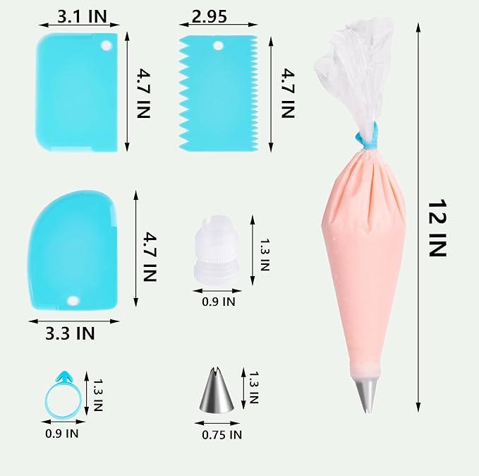 Karebeen Piping Bags and Tips Set, Pastry Bag Cakes Decorating Supplies Kit