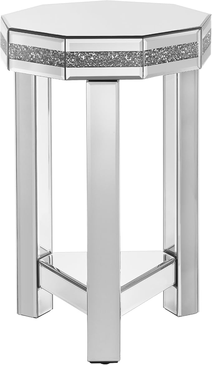 Mirrored Octagon End Table