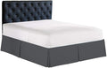 Bed Skirt - 100% Cotton 800 Thread Count Box Pleated Bed Skirt - Luxury Pleated Dust Ruffle, Hotel Quality Modern Bed Skirt, Easy Fit with 12 Inch Tailored Drop, Queen, Dark Grey