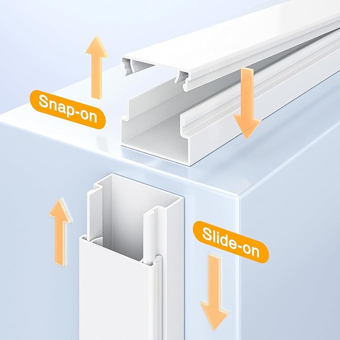 Cord Hider,315inTV Cable Management Concealer, Cord Concealer for Hide Cords Wall Mounted,Wire Covers for Cords on Wall,Cable Raceway Kit,20 x L15.75W0.95H0.55in (315in L × 0.95in W × 0.55in H)