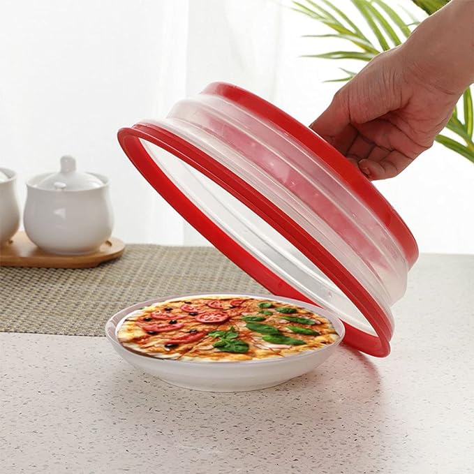 Collapsible Microwave Splatter Cover, 10.5 Inch, Microwave Plate Cover With Steam Vent (beige)