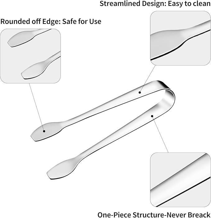 SOLEADER Mini Serving Tongs,4.5" Ice & Small Tongs for Appetizers,Catering