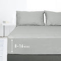 Sunflower Twin Fitted Sheet, 1-Piece Deep Pocket Fitted Bottom Sheet 15", 100% Cotton Sateen Soft Breathable, Silver Gray
