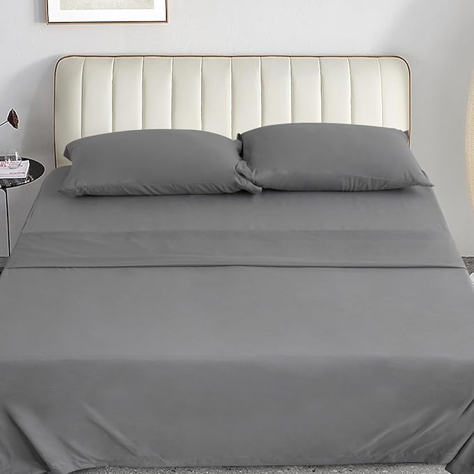 Magik & Kover Full Sheet Set for Air Mattress - 4 Piece Deep Pocket Full Size Sheets Set Up to 24 Inches - Soft & Breathable Air Mattress Sheets Full Size with Extra Deep Pocket - Grey