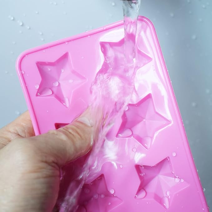 Star Silicone Mold,12 Cavity Star Chocolate Mold,Pink