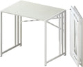 Lutown-Teen Small Folding Desk 32 inch, No Assembly Required Small Office Desk, Writing Gaming Computer Camping Desk, White