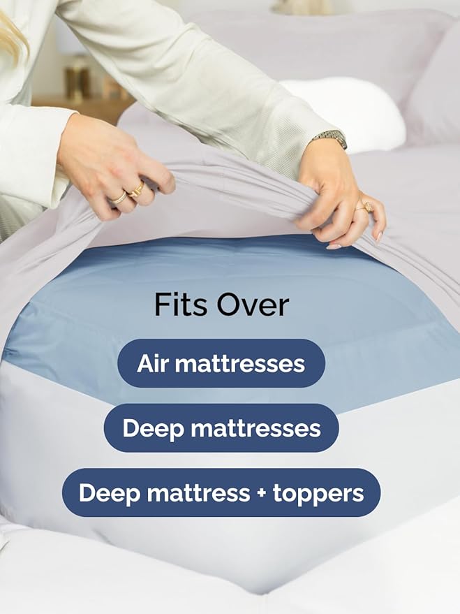 Extra Deep Pocket King Sheets - 4 Piece Breathable & Cooling Bed Sheets - Hotel Luxury Bed Sheet Set - Soft, Wrinkle Free & Comfy - Easily Fits Extra Deep Mattresses - Deep Pocket French Grey Sheets