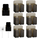 Geelin 6 Pcs Wall Mounted Phone Holder Self Adhesive Cell Phone Stand with Charging Hole Acrylic Remote Control Stand Bedside Organizer for RV Bed Desk Shower Most Smartphone(Black,Classic Style)