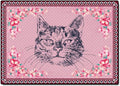 Cartoon Animal Pattern Area Rug Cute Cat Luxury Floral Decor for Carpet Farmhouse Bedroom Living Room Rugs Bathroom Kitchen Runner Mat Indoor Outdoor Non Slip Doormat 3' X 3'