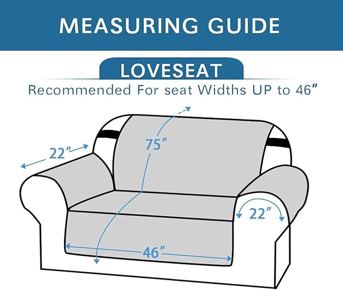 H.VERSAILTEX Reversible Loveseat Cover Furniture Protector Anti-Slip Water Resistant 2" Wide Elastic Strap Couch Covers Pets Kids Fit Sitting Width Up to 46"(Love Seat: 75" x 90", Taupe Brown/Beige)