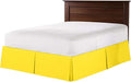 Bed Skirt - 100% Cotton 800 Thread Count Box Pleated Bed Skirt - Luxury Pleated Dust Ruffle, Hotel Quality Modern Bed Skirt, Easy Fit with 12 Inch Tailored Drop, RV King, Yellow