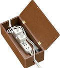 Real Wood Cable Management Box - Minimalist Home Office Decor - Walnut Finish Cord Organizer to Hide Wires & Power Strips - Spring Cleaning Essential for Desk & TV Stand - Safe for Pets & Kids