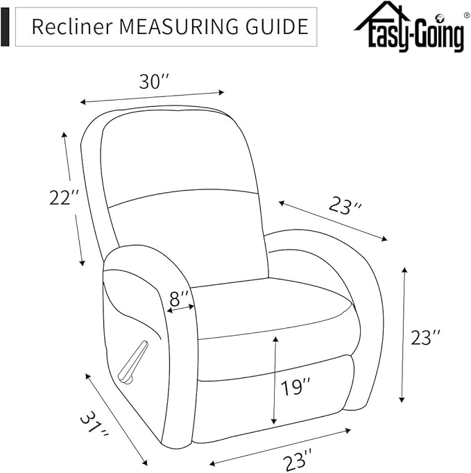 Easy-Going Sofa Slipcover Waterproof Recliner Chair Cover Non-Slip Fabric Couch Cover for Living Room Washable Furniture Protector for Pets Kids Children Dog Cat (Recliner, Camel)
