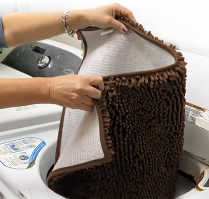 Muddy Mat® | Super Absorbent Door Mat Indoor, Microfiber Quick Dry Chenille Entryway Rug, Non-Slip Front Door Mat, Indoor Mats for Entryway, Machine Washable Pet Rug, Brown 30"x19"