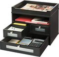 Victor Wood Midnight Black Collection, Tidy Tower Desktop Organizer, Black, (5500-5)