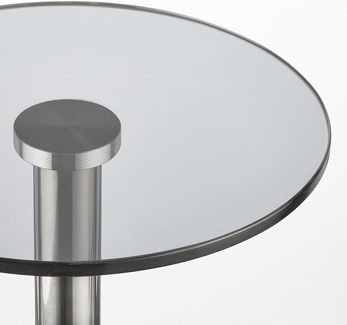 mDesign Glass Top Side/End Drink Table
