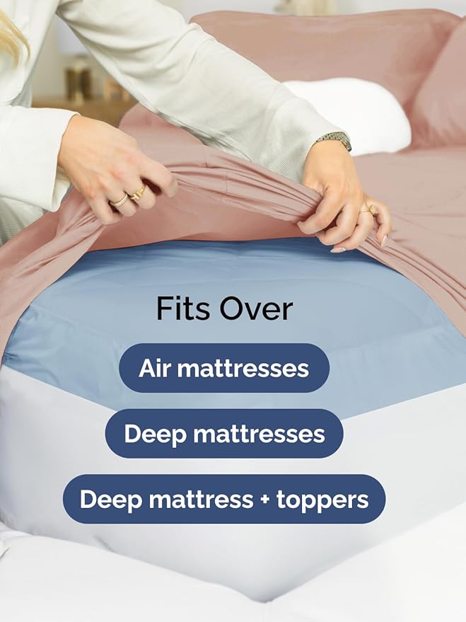 Extra Deep Pocket Twin Sheets - 3 Piece Breathable & Cooling Bed Sheets - Hotel Luxury Bed Sheet Set - Soft, Wrinkle Free & Comfy - Easily Fits Extra Deep Mattresses - Deep Pocket Mauve Sheets Set