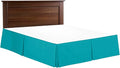 Bed Skirt - 100% Cotton 800 Thread Count Box Pleated Bed Skirt - Luxury Pleated Dust Ruffle, Hotel Quality Modern Bed Skirt, Easy Fit with 12 Inch Tailored Drop, California King, Turquoise