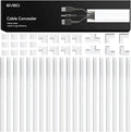 EVEO Cord Hider - 300” Cord Cover Wall Cable Hider, Cable Concealer, Wire Hiders for TV on Wall. Cable Management, Cord Hider Cable Raceway Wire Covers for Cords -18X (L17 W0.95 H0.5) - Medium - White