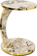 Luxury C Shaped Golden Effect Side Table