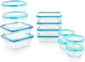 Snapware Glass Total Solutions (12-Pack) Food Storage Containers Set, (1, 2 & 4 Cup), Airtight & Leakproof Plastic Locking BPA-Free Lids, Freezer Dishwasher Microwave Safe